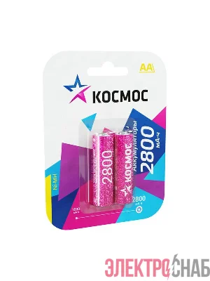 Аккумулятор AA/R6 2800мА.ч NI-MN BP-2 (блист.2шт) КОСМОС KOCR6NIMH2800MAH2BL