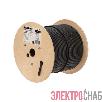Кабель греющий (нагрев.) саморег. SRL16-2CR экранированный 16Вт/м 0.88кв.мм/105м 200м Rexant 51-0275