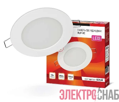 Светильник светодиодный RLP-VC 9Вт 6500К IP40 630лм 230В 118мм круглый встраив. панель бел. IN HOME 4690612024523