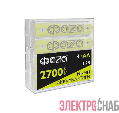 Аккумулятор AA/HR6 Ni-MH 1.2В 2700мА.ч Box-4 (уп.4шт) ФАZА 5059726