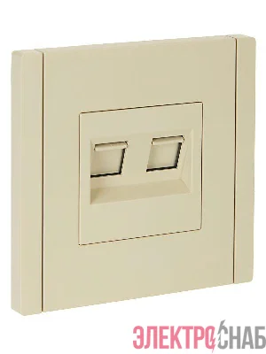 Розетка компьютерная 2-м RJ45 кат.5E FORTE&PIANO FP433 ваниль IEK FP-K20-1-K10