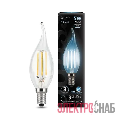 Лампа светодиодная Black Filament Свеча на ветру E14 5Вт 4100К Gauss 104801205