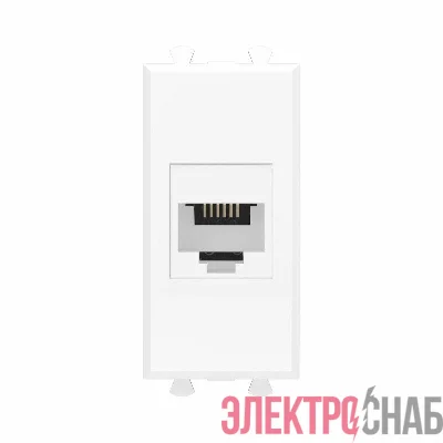 Розетка телефонная 1мод. Avanti "Белое облако" RJ12 без шторок модульная механизм DKC 4400611