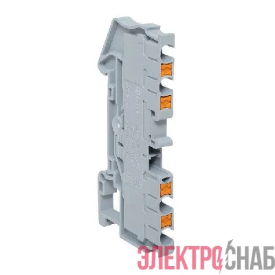 Колодка клеммная пружинная 2.5 Push-in 4 вывода сер. EKF PIT-2.5-4