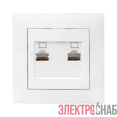 Розетка компьютерная 2-м СП Валенсия RJ45 бел. PROxima EKF EWK02-035-10