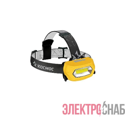 Фонарь аккумуляторный налобный COB 3Вт аккум. Li-Po до 1.2А.ч от USB КОСМОС KOC-LiPoH3WCOB