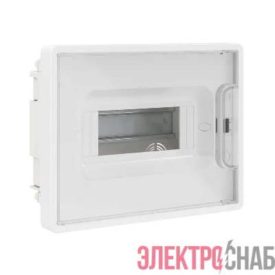 Щиток встраиваемый Фрейм (FRAME) ЩРв-п-8 8мод. с прозр. дверцей с 2 шинами PEN на 6 и 8 отверст. бел. DKC F08B1WT