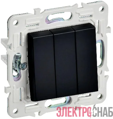 Выключатель 3-кл. SKANDY 10А SK-V11Bl черн. IEK SK-V30-0-10-K02