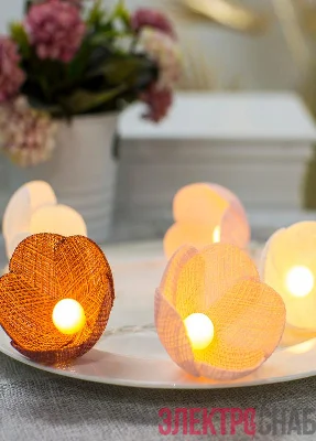 Гирлянда светодиодная &amp;amp;amp;amp;amp;amp;amp;amp;amp;amp;amp;amp;amp;amp;quot;Цветы&amp;amp;amp;amp;amp;amp;amp;amp;amp;amp;amp;amp;amp;amp;quot; красн. гамма 10LED ткань тепл. бел. 1.8+0.3м КОСМОС KOC_GIR-B109