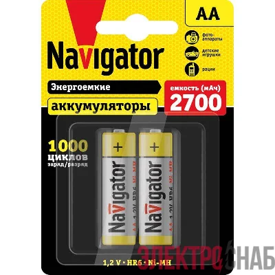 Аккумулятор AA/HR6 94 465 NHR-2700-HR6-BP2 (блист.2шт) Navigator 94465