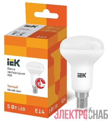 Лампа светодиодная Eco R50 5Вт 3000К тепл. бел. E14 450лм 230-240В IEK LLE-R50-5-230-30-E14