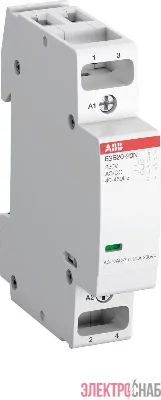 Контактор ESB20-20N-01 модульный (20А АС-1 2НО) катушка 24В AC/DC ABB 1SBE121111R0120
