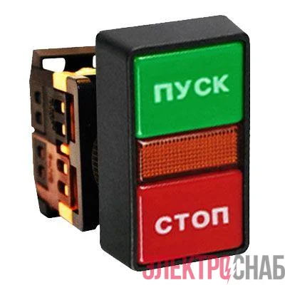 Кнопка AS-22N "Пуск-Стоп" прямоугольная 220В NO+NC EKF pbn-as-rec