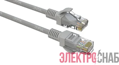 Патч-корд кат.5E U/UTP CU PC-0.5U 0.5м сер. Эра Б0051408