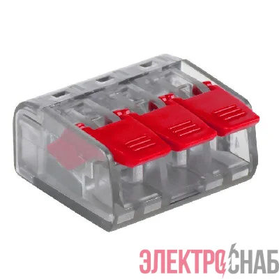 Клемма строительно-монтажная СМК 221-413 3-проводная 0.2-4кв.мм (уп.100шт) PROxima EKF plc-smk-221-413