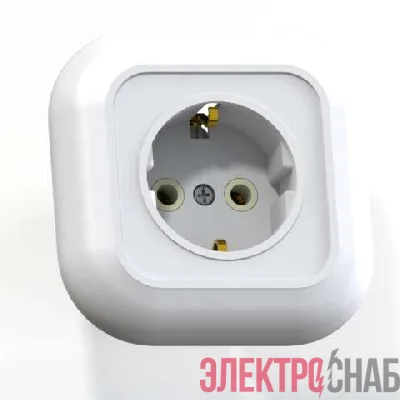 Розетка 1-м СП Валентина РС16-635 16А IP20 с заземл. бел. Кунцево 7653