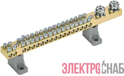 Шина нулевая N на двух угловых изоляторах 200А ШНИ-10х18-36-L2-С IEK YNN30-36-C2-K03