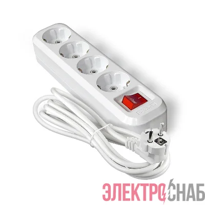 Удлинитель 4х3м с заземл. IP20 S-304А ПВС 3х1.5 с выкл. Universal 1734