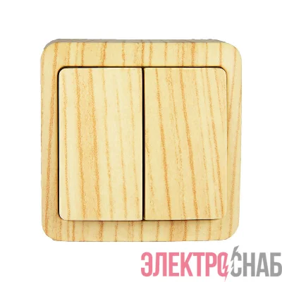 Выключатель 2-кл. ОП VIOLA 10А IP20 беленый дуб LEZARD 751-5200-101