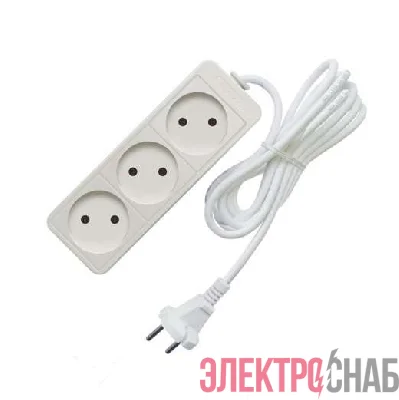 Удлинитель 3х3м без заземл. 10А IP20 2.2кВт ПВС Союз 481S-1303
