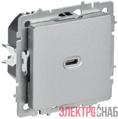 Розетка СП BRITE USB C 65Вт высокоскор. заряд. РЮ12-1-БрА алюм. IEK BR-U13-065-K47