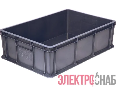 Ящик 600х400х180 мм сплошной без ручек серый морозостойкий 706.03.02 706.03.02