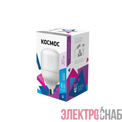 Лампа светодиодная высокомощная 30Вт 6500К E27 Космос LksmHWLED30WE2765
