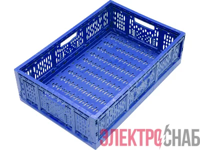 Ящик 600х400х170 перфорированный, складной  синий 6417 А 6417 А