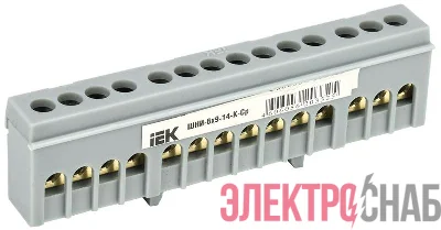 Шина L &quot;фаза&quot; в корп. изоляции на DIN-рейку ШНИ-6х9-14-К-Ср IEK YNN10-69-14KD-K02