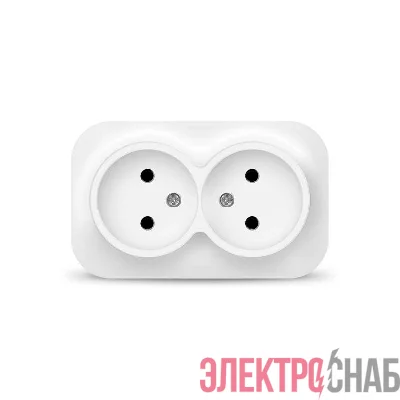 Розетка 2-м ОП 10А IP20 без заземл. бел. IONICH 1417