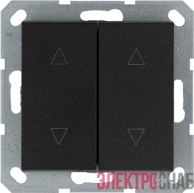 Выключатель для жалюзи 2-кл. 10А IP20 механизм черн. матовый soft touch Jasmart G3028PB