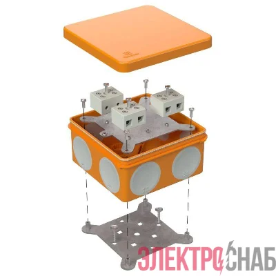 Коробка огнестойкая ОП двухкомпонентн. 60-0300-FR10.0-6 Е15-Е120 RAL2004 100х100х50 Промрукав 60-0300-FR10.0-6