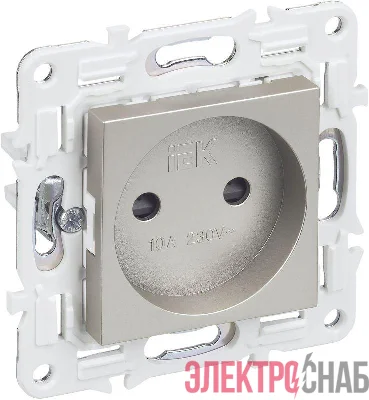 Розетка SKANDY 10А без заземл. защ. шторки SK-R01Sh шампань IEK SK-R13-10-K37