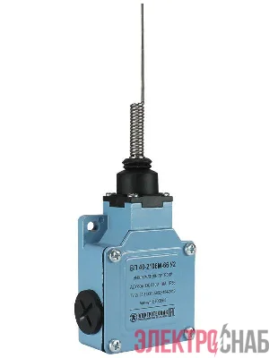 Выключатель путевой ВП 40-2106М-66 У2 1НО+1НЗ IP66 рычаг пружинный "кошачий ус" мгновенный без сальника Электротехник ET008688