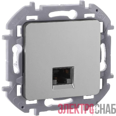 Розетка компьютерная Inspiria RJ45 кат.5E UTP алюм. IEK 673827