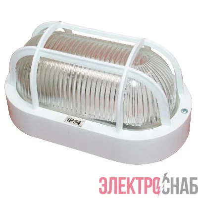 Светильник "Банник" 1402 НПП 03-60-022 IP54 овал малый с решеткой бел. пласт. ГИ Элетех 1005500884