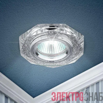 Светильник DK5 CH/SL 1х50Вт GU5.3 IP20 MR16 12В/220В d100мм точечный; декор стекло &amp;amp;amp;amp;amp;amp;amp;amp;amp;amp;amp;amp;amp;amp;amp;amp;amp;amp;amp;amp;amp;amp;amp;amp;amp;amp;amp;quot;многогранник&amp;amp;amp;amp;amp;amp;amp;amp;amp;amp;amp;a