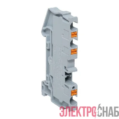 Колодка клеммная пружинная 4 Push-in 3 вывода сер. EKF PIT-4-3