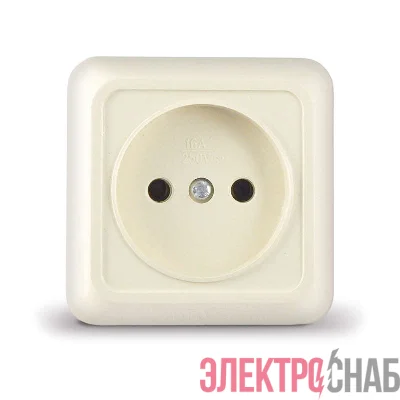 Розетка 1-м ОП Олимп 16А IP20 без заземл. сл. кость UNIVersal Б-О0022