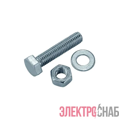 Болт DIN933 с шестигранной головкой М8х50+гайка+шайба оцинк. (уп.4шт) Tech-KREP 114053