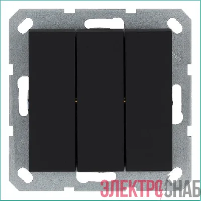 Выключатель 3-кл. 10А IP20 механизм черн. матовый soft touch Jasmart G3031PB
