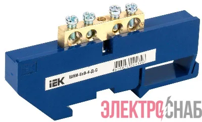 Шина нулевая на DIN-изол. ШНИ 6х9-4-Д-С IEK YNN10-69-4D-K07