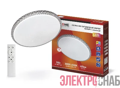 Светильник светодиодный COMFORT MYSTERY 55Вт 3000-6500К 4400лм 230В 400х70мм с пультом ДУ IN HOME 4690612034904