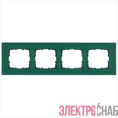 Рамка 4-м G-Glass стекло лазурн. Jasmart G1004GJ