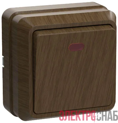 Выключатель 1-кл. ОП Октава 10А IP20 ВС20-1-1-ОД с индикацией дуб GENERICA EVO11-K04-10-DC