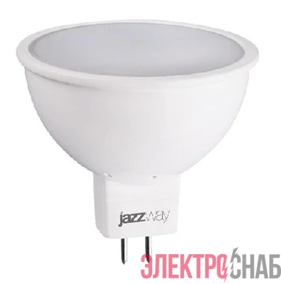 Лампа светодиодная PLED-ECO 5Вт JCDR MR16 рефлектор матовая 3000К тепл. бел. GU5.3 400лм 230В 50Гц JazzWay 1037077A