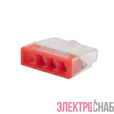 Экспресс-клемма строительно-монтажная СМК 2273-244 4-проводная 0.5-2.5кв.мм с пастой (уп.100шт) Rexant 07-3218