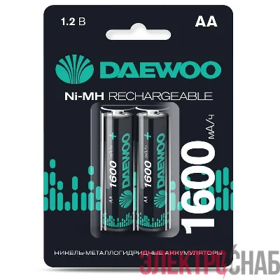 Аккумулятор AA/HR6 1.2В 1600мА.ч Ni-MH BL-2 (уп.2шт) DAEWOO 5043206