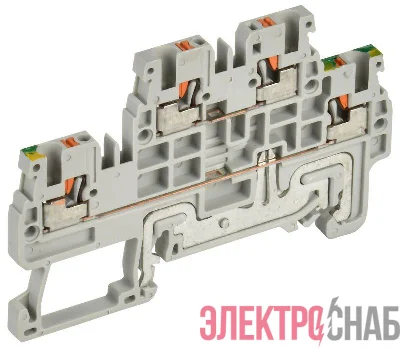 Колодка клеммная CP-ML-PEN 2 ур. земля-низ 1.5кв.мм сер. IEK YCT23-03-2-K03-001