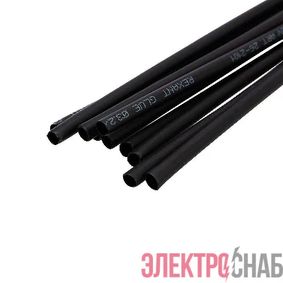 Трубка термоусадочная двустенная клеевая 3.2/1.6 (2:1) (уп.10шт) по 1м черн. Rexant 26-2101